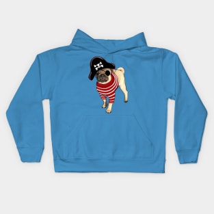 Pug Puppy Pirate Kids Hoodie